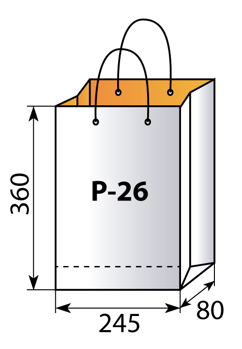 Схема пакета арт. P-26 245х360х80 мм